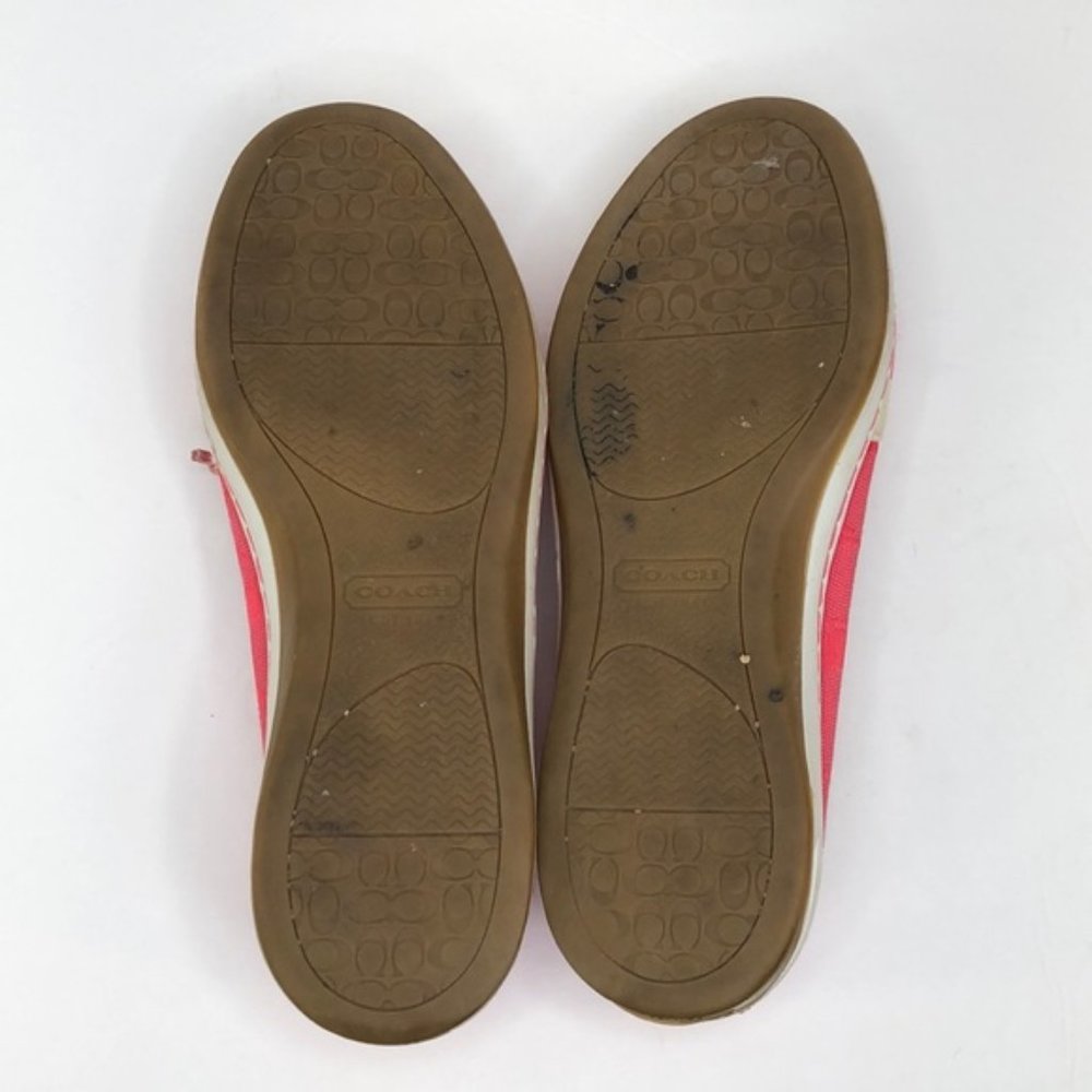 Coach Pink Leather Logo Boat Shoes Loafers - Picture 6 of 8